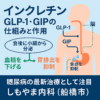 インクレチンGLP-1とGIPの作用をわかりやすく示した図解｜血糖を下げる、胃排出や食欲を抑制するホルモンの役割｜しもやま内科（船橋市）