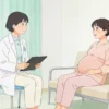 妊娠糖尿病について医師から説明を受け、安心して話を聞く妊婦さんのイメージ