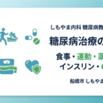 糖尿病治療のまとめ（食事・運動・薬物療法、インスリン・GLP-1）を図解する、しもやま内科の糖尿病教室第6回アイキャッチ画像