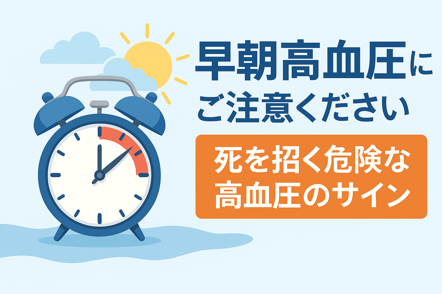 早朝高血圧にご注意ください｜死を招く危険な高血圧のサイン