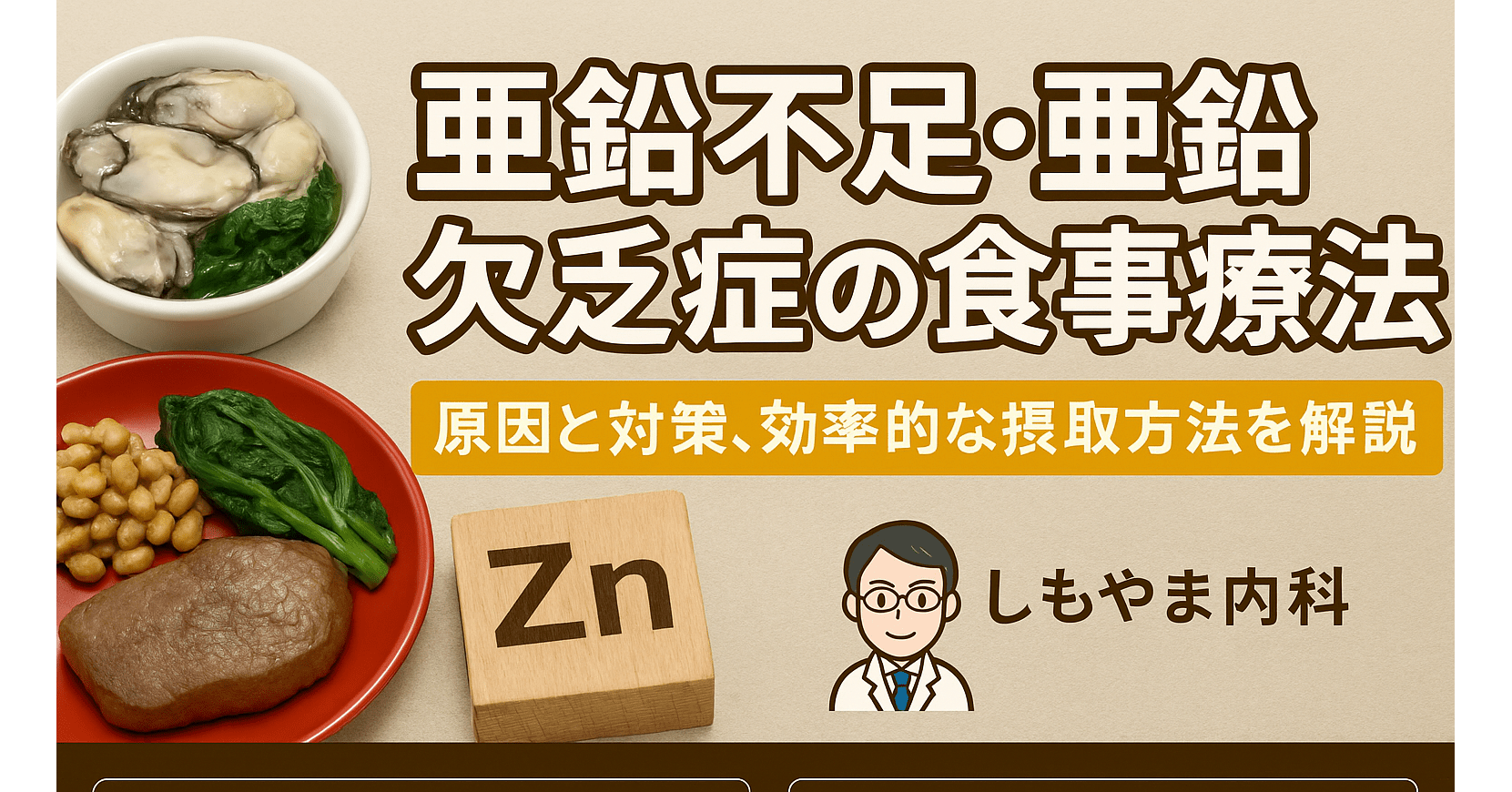 亜鉛欠乏症・亜鉛不足の食事療法と改善ポイント｜船橋市のしもやま内科