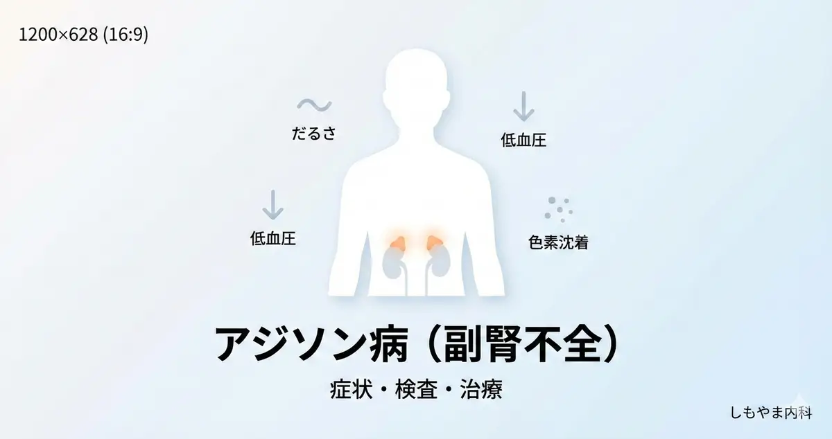 アジソン病（副腎不全）｜初期症状・色素沈着・検査・治療・副腎クリーゼ