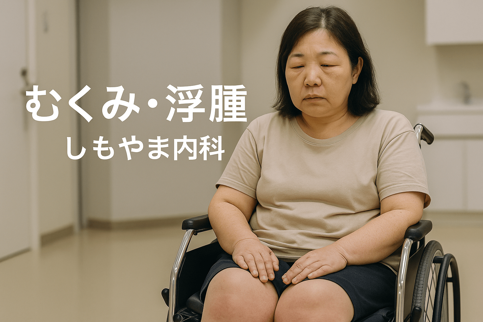 むくみ(浮腫)の原因と受診目安|しもやま内科 むくみ(浮腫)の受診目安と内科での検査フローのイメージ