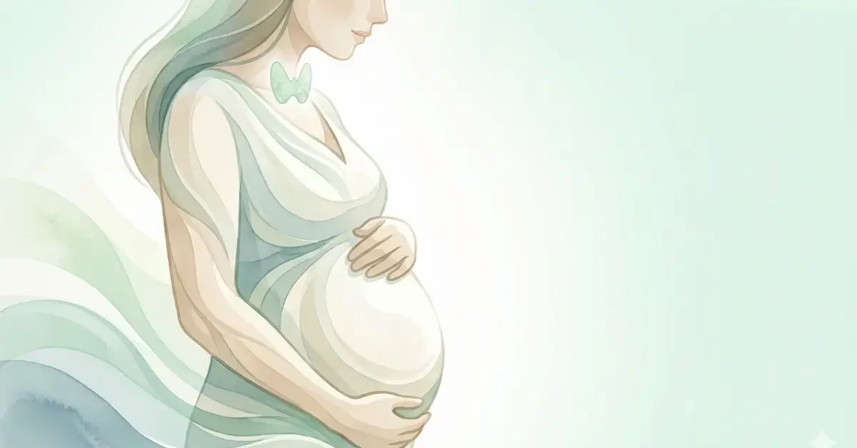 妊娠・出産期における甲状腺の健康管理をイメージしたイラスト